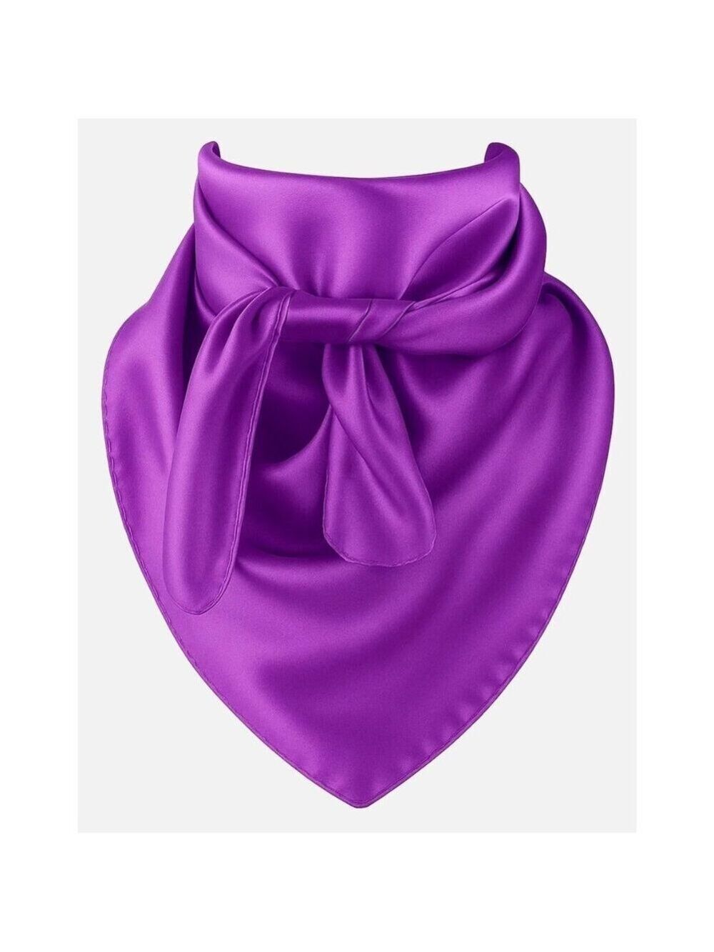 Purple Satin Wild Rag 35x35 Western Cowboy Cowgirl Rodeo Scarf Bandana